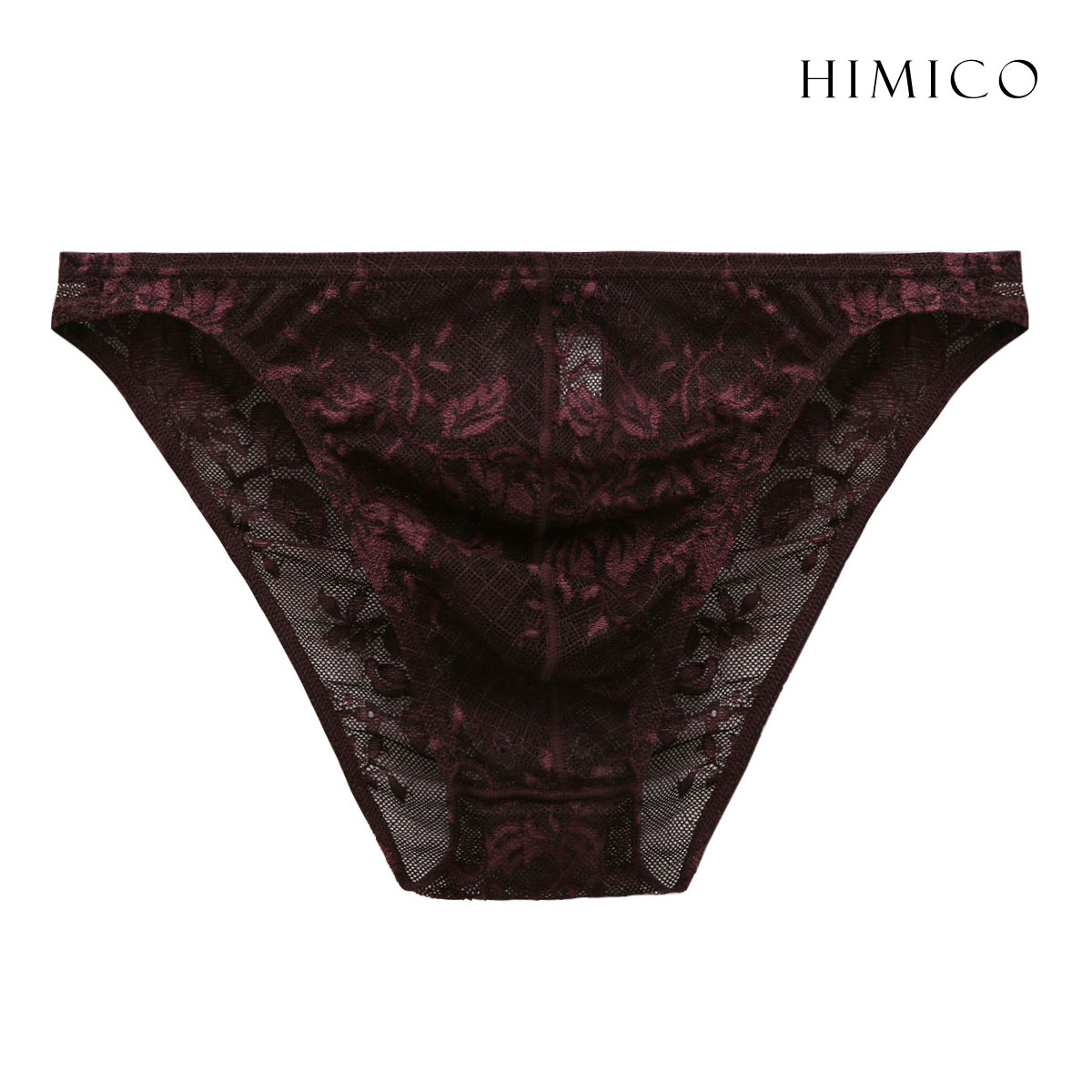 HIMICO uomo LEONARDO フルバック パンツ レース ビキニ ブリーフ メンズ M L LL 001series(DBR-濃ブラウン-M)
