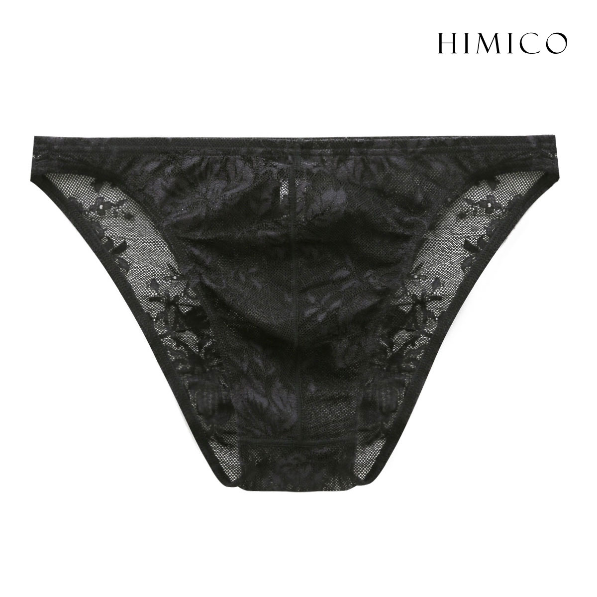 HIMICO uomo LEONARDO フルバック パンツ レース ビキニ ブリーフ メンズ M L LL 001series(BK-ブラック-M)