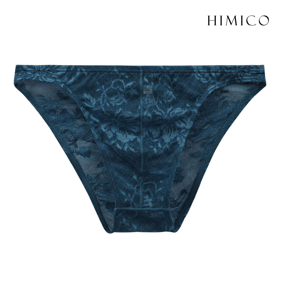 HIMICO uomo LEONARDO フルバック パンツ レース ビキニ ブリーフ メンズ M L LL 001series(DBU-濃ブルー-M)