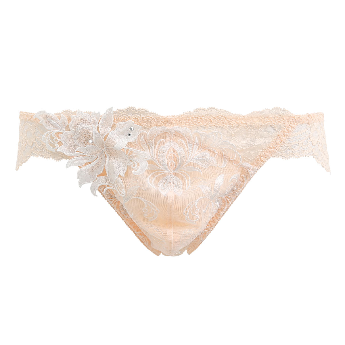HIMICO ヒミコ フルバック パンツ バックレース ビキニ ブリーフ メンズ M L 022series(LOR-薄オレンジ-M)