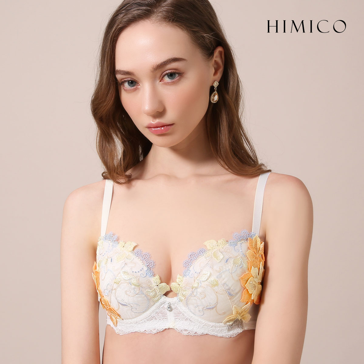 HIMICO ヒミコ 023series ブラジャー 大きいサイズ アンダー80 B C D E F 単品 ランジェリー(IV-アイボリー-B65)