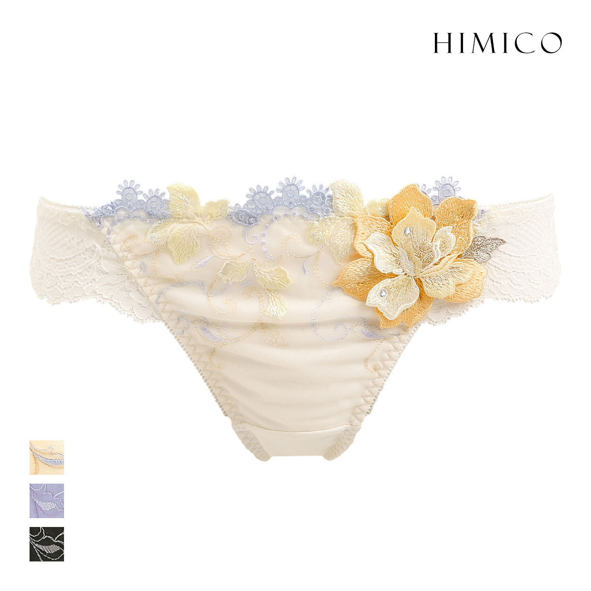 HIMICO ヒミコ 023series ショーツ Tバック ソング タンガ M L バックレース 単品 ランジェリー(IV-アイボリー-M)