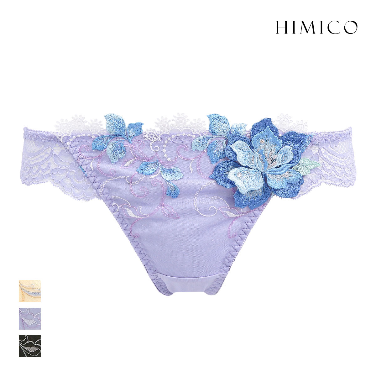 HIMICO ヒミコ 023series ショーツ Tバック ソング タンガ M L バックレース 単品 ランジェリー(LV-ラベンダー-M)