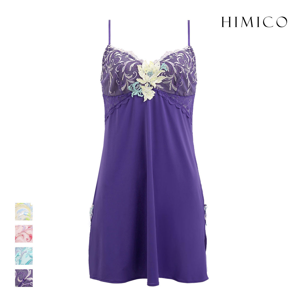 ヒミコ 024シリーズ スリップ ロングキャミソール M L ランジェリー HIMICO(PU-パープル-M)
