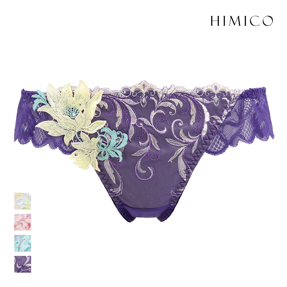 ヒミコ 024シリーズ ショーツ Tバック ソング タンガ M L ランジェリー HIMICO(PU-パープル-M)