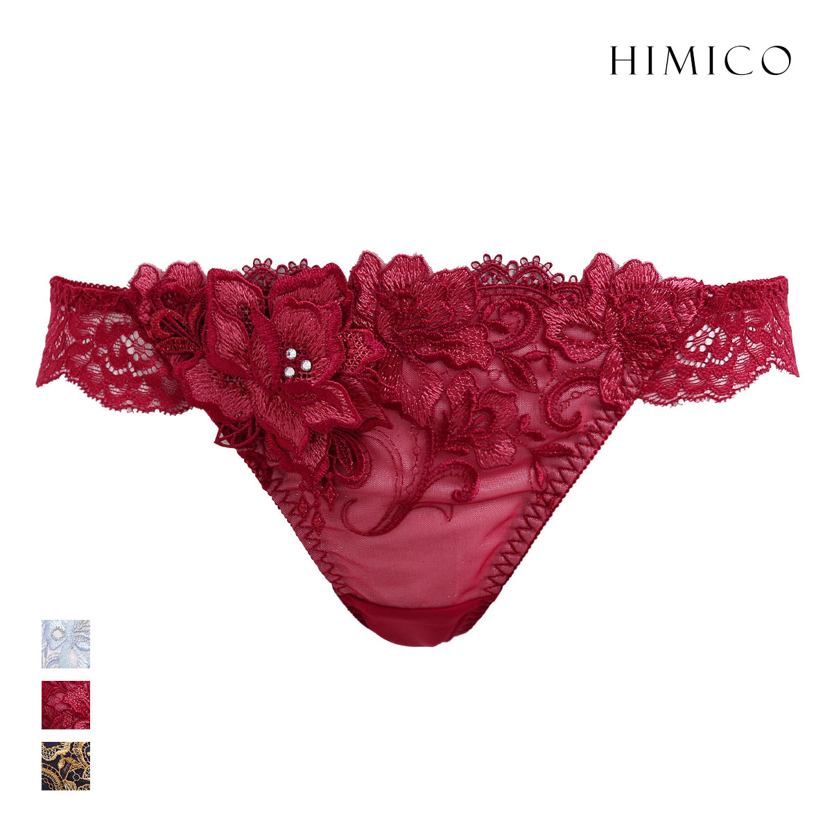 ヒミコ 025シリーズ ショーツ Tバック ソング タンガ M L バックレース ランジェリー HIMICO(RE-レッド-M)
