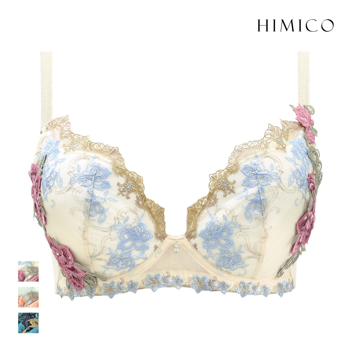 ヒミコ 029シリーズ ブラジャー グラマー 大きいサイズ アンダー80 G H I ランジェリー HIMICO(CR-クリーム-G70)