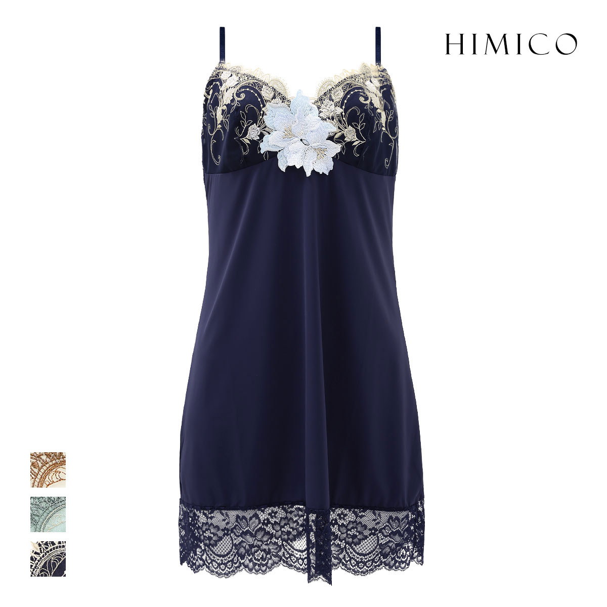 ヒミコ 031シリーズ スリップ ロングキャミソール M L ランジェリー HIMICO(NV-ネイビー-M)