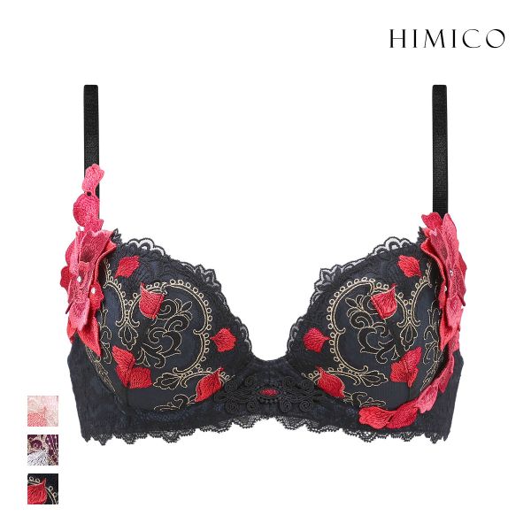 ヒミコ 033シリーズ ブラジャー 大きいサイズ アンダー80 B C D E F ランジェリー HIMICO(BK-ブラック-B65)