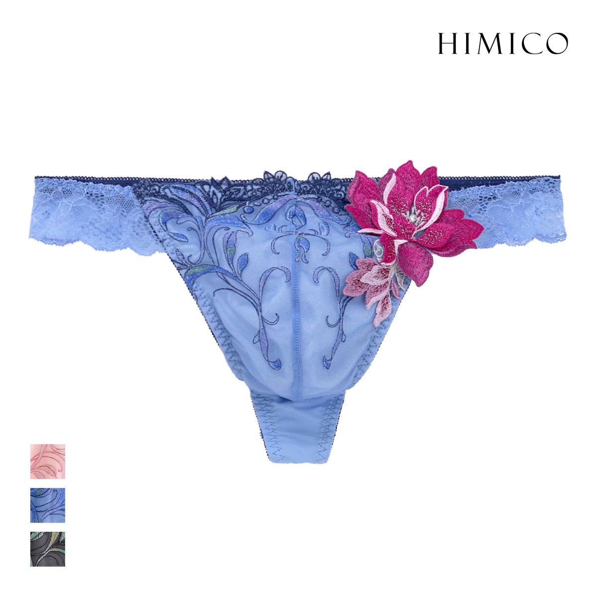 ヒミコ 034シリーズ Tバック パンツ バックレース タンガ メンズ M L HIMICO(BU-ブルー-M)