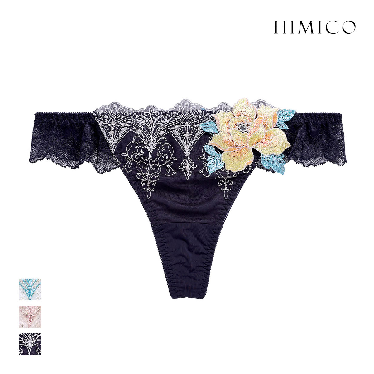 ヒミコ 035シリーズ ショーツ Tバック ソング タンガ M L ランジェリー HIMICO(NV-ネイビー-M)