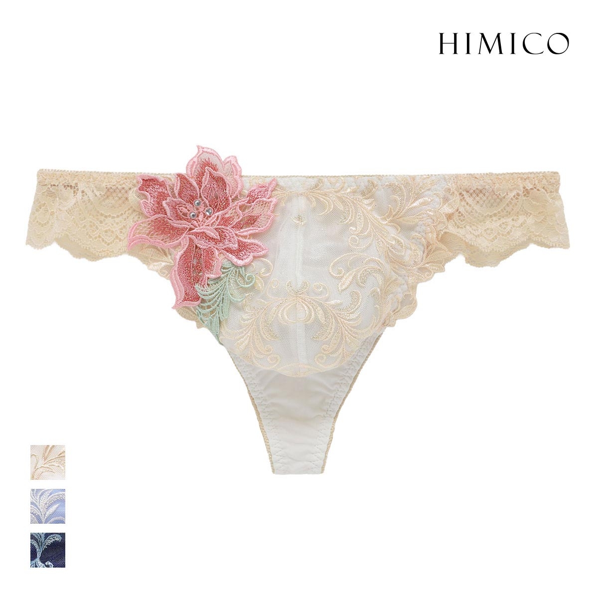 ヒミコ 036シリーズ Tバック パンツ バックレース タンガ メンズ M L HIMICO 大人ランジェリー 自分へのご褒美 下着 上品ランジェリー(IV-アイボリー-M)