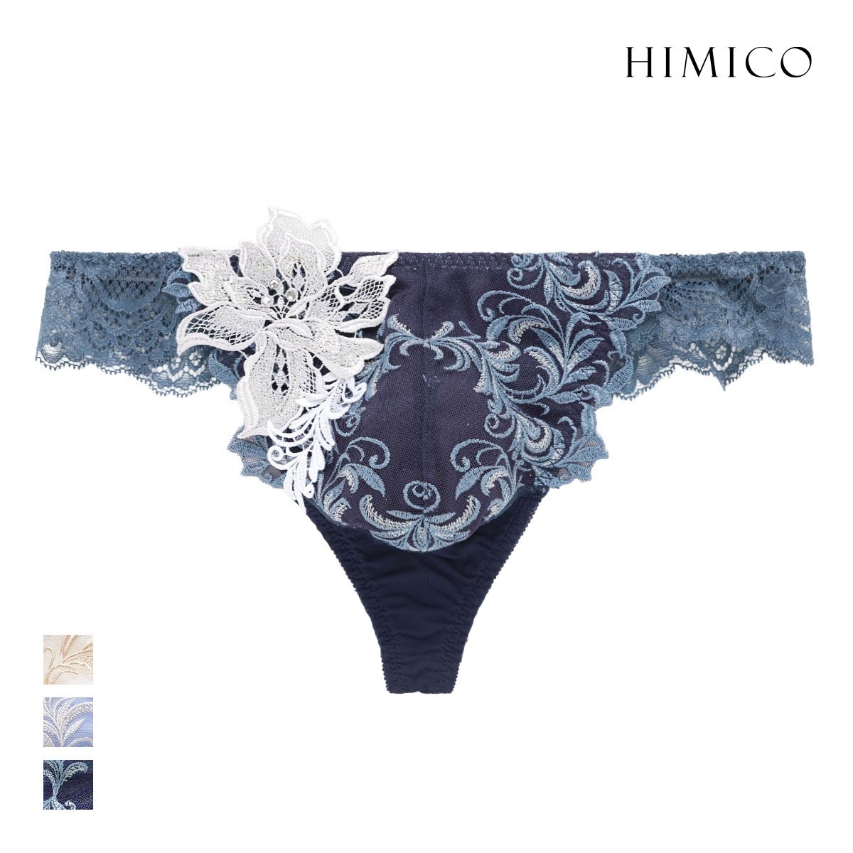 ヒミコ 036シリーズ Tバック パンツ バックレース タンガ メンズ M L HIMICO 大人ランジェリー 自分へのご褒美 下着 上品ランジェリー(NV-ネイビー-M)