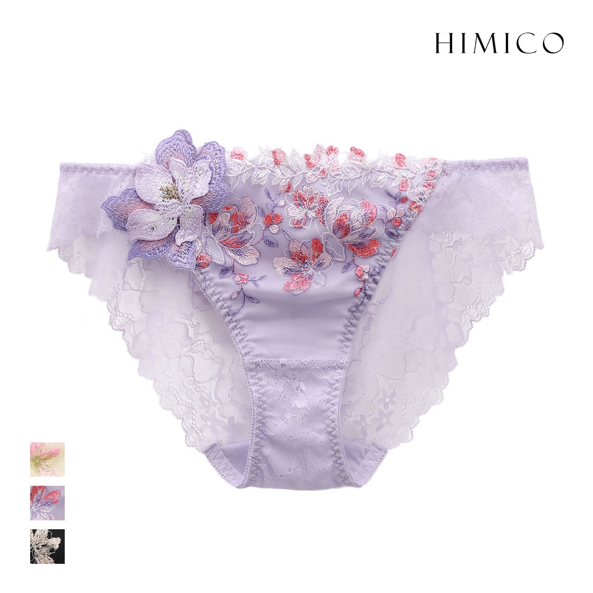 ヒミコ 037シリーズ ノーマルショーツ M L ランジェリー HIMICO 刺繍ブラジャー 大人ランジェリー 自分へのご褒美 下着(LV-ラベンダー-M)