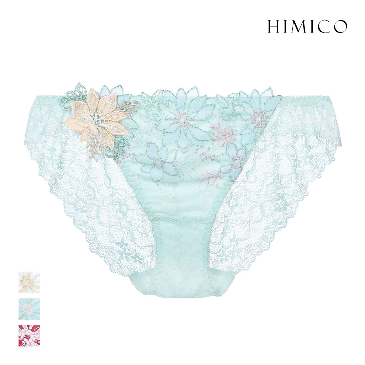 ヒミコ 039シリーズ ノーマルショーツ M L ランジェリー HIMICO 刺繍ブラジャー 大人ランジェリー 自分へのご褒美 下着(MI-ミント-M)