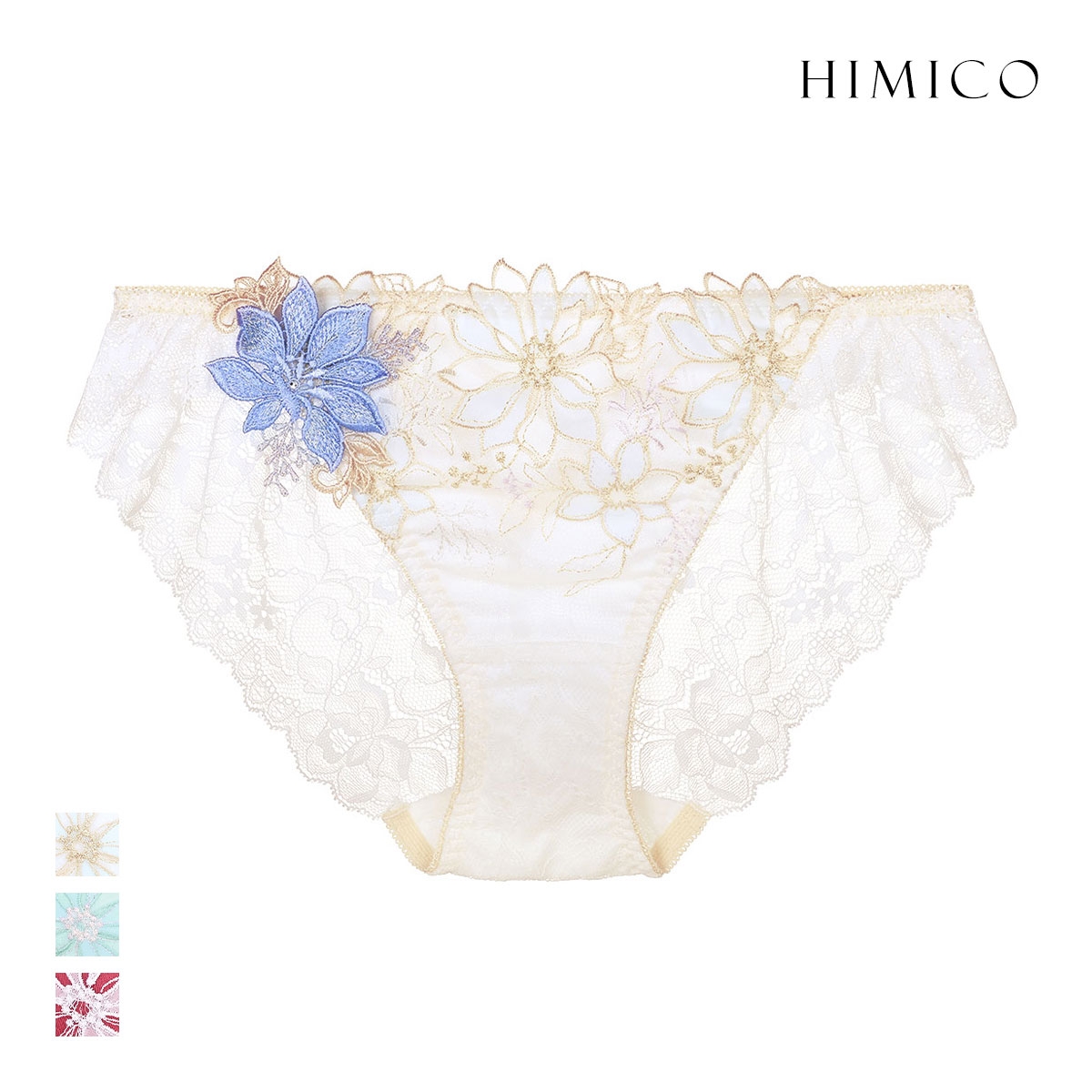 ヒミコ 039シリーズ ノーマルショーツ M L ランジェリー HIMICO 刺繍ブラジャー 大人ランジェリー 自分へのご褒美 下着(OW-オフホワイト-M)