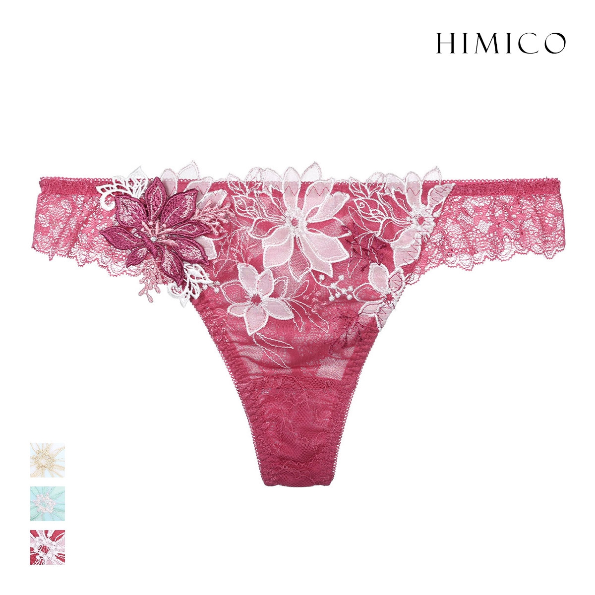 ヒミコ 039シリーズ ショーツ Tバック ソング タンガ M L ランジェリー HIMICO 刺繍ブラジャー 大人ランジェリー ご褒美 下着(RO-ローズ-M)