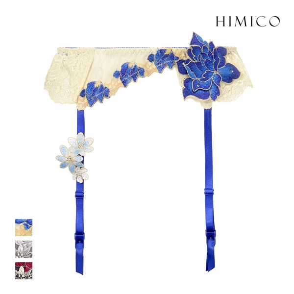 ヒミコ HIMICO 041シリーズ ガーターベルト ローズ アップリケ 刺繍 花柄 ランジェリー 上品 セクシー 勝負下着 レディース