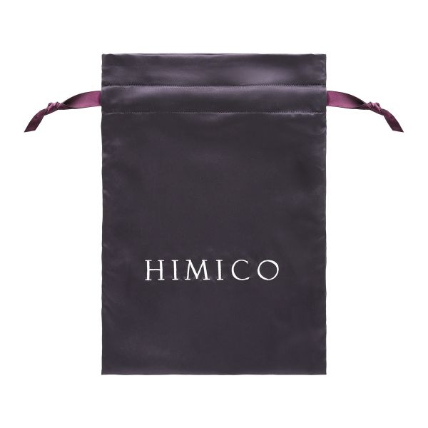 HIMICO ミニポーチ 巾着 単品 小物入れ サテン プレゼント ギフト 旅行 ロゴ入り シンプル