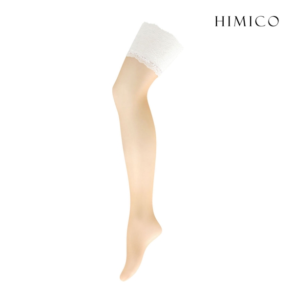 HIMICO ヒミコ ガーターストッキング レース付き 日本製 つま先切り替えなし ヌードトゥ 無地 単品