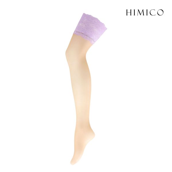 HIMICO ヒミコ ガーターストッキング レース付き 日本製 つま先切り替えなし ヌードトゥ 無地 単品