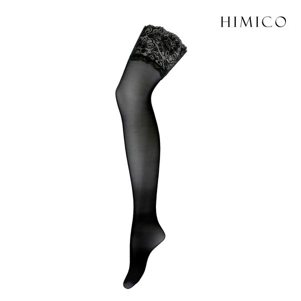 HIMICO ヒミコ ガーターストッキング レース付き 日本製 つま先切り替えなし ヌードトゥ 無地 単品