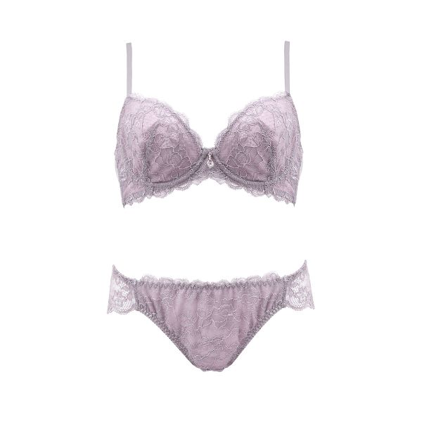 ブルーミングフローラ eXsta Sheer Lacey Veil ノンパテッド ブラジャー ショーツ セット bloomingFLORA