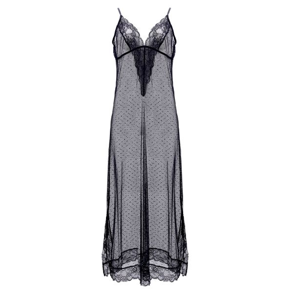 ブルーミングフローラ eXsta Sheer Lacey Veil スリップ ロングキャミソール ランジェリー bloomingFLORA