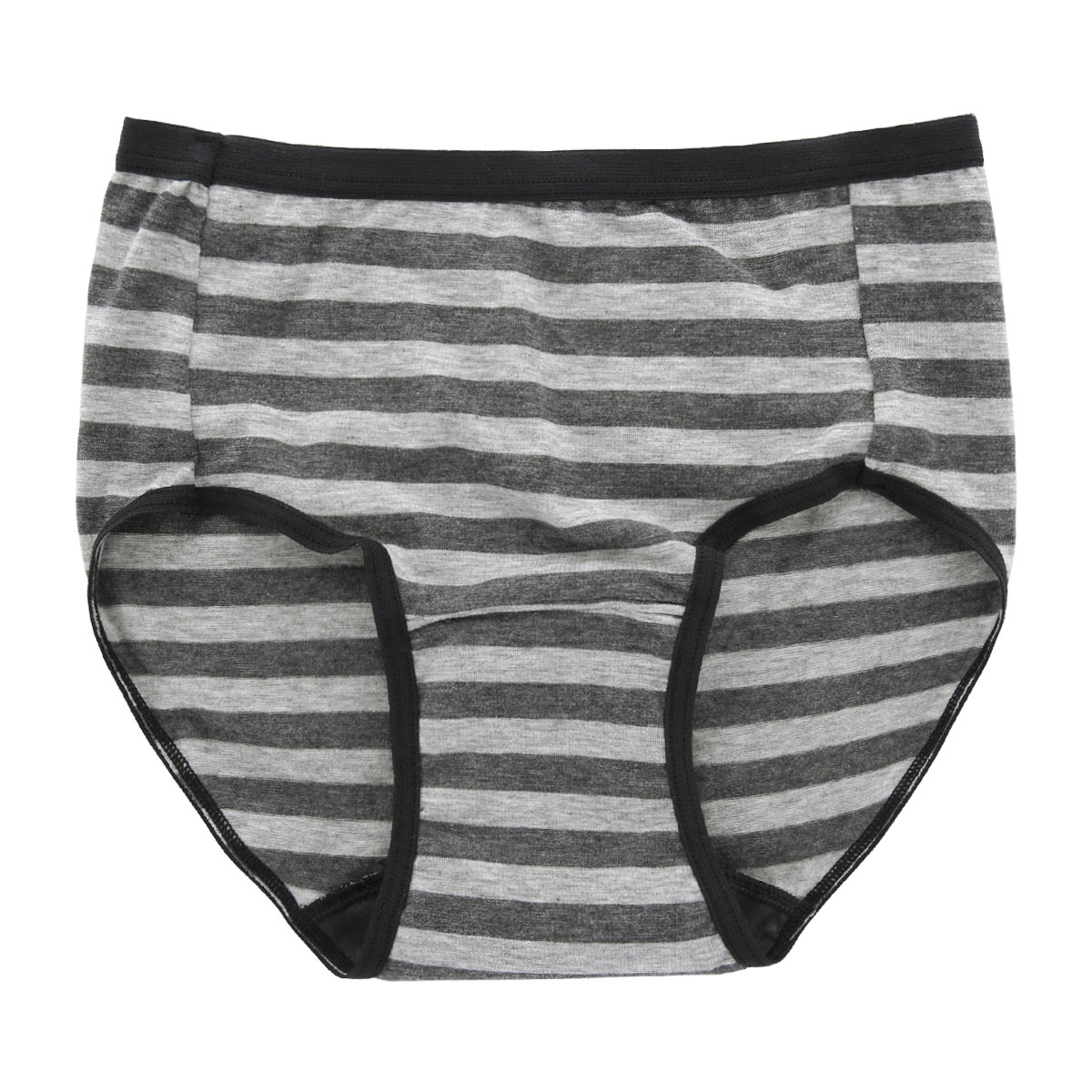 吸水サニタリーショーツ 生理用 フェムテック ボーダー 日本製 抗菌消臭 吸水量25CC ナプキン対応 単品(DGY1-濃グレー1-S)