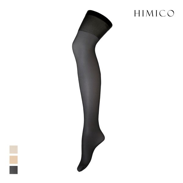 HIMICO ヒミコ ガーターストッキング 日本製 つま先切り替えなし ヌードトゥ 無地 単品