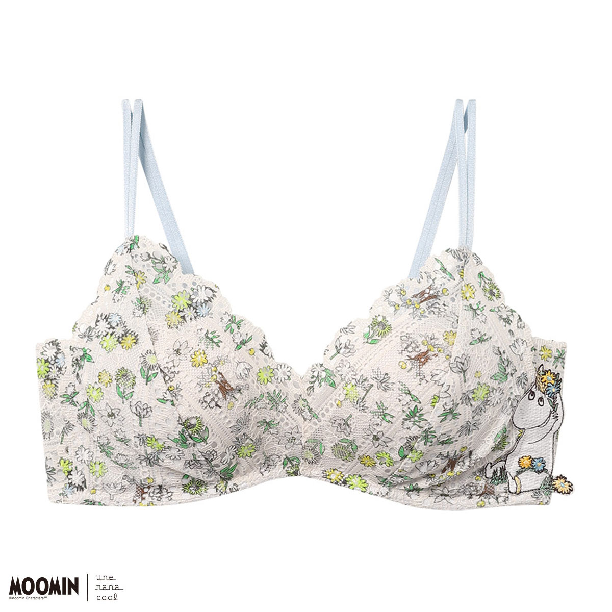 ウンナナクール une nana cool 特別な日以外の364日つけたくなるブラ MOOMIN × une nana cool 364 レース ノンワイヤーブラ 364ブラ ムーミン 単品(LBE-薄ベージュ-S)
