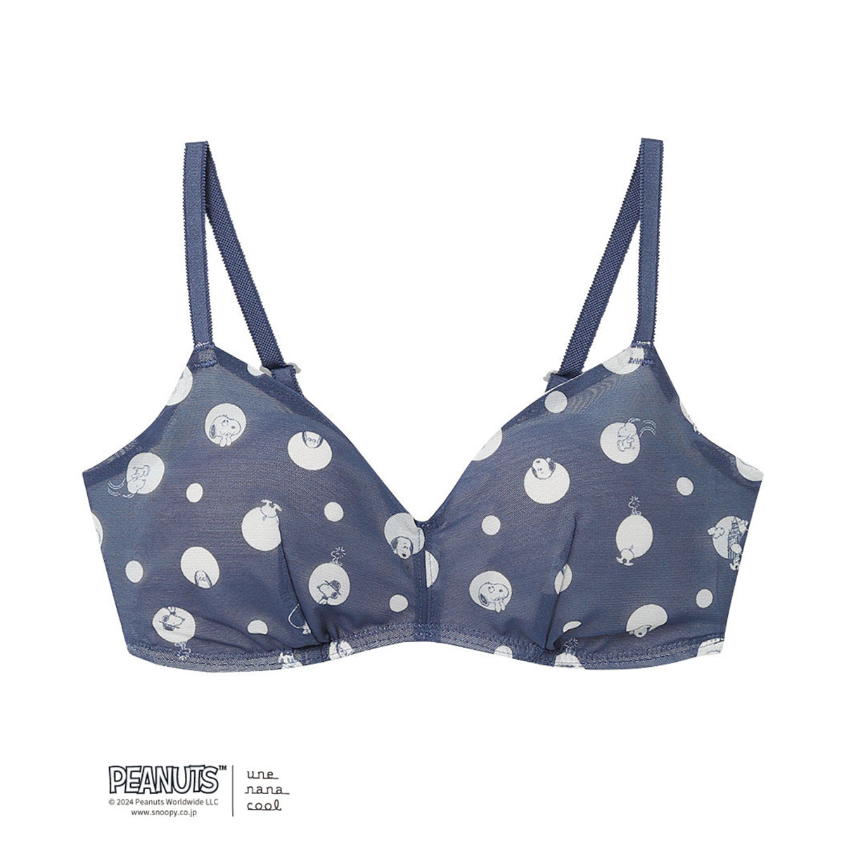 ウンナナクール 特別な日以外の364日つけたくなるブラ PEANUTS × une nana cool スヌーピー ノンワイヤーブラ 364ブラ une nana cool(BU-ブルー-M)