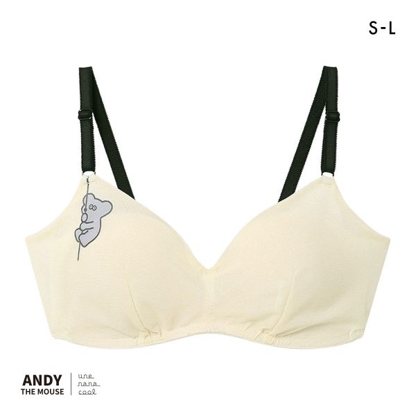 ウンナナクール MADE WITH ねずみのANDY 364シンプル 特別な日以外の364日つけたくなるブラ ノンワイヤーブラ 364ブラ une nana cool