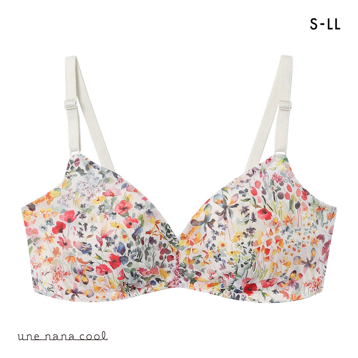ウンナナクール MADE WITH LIBERTY FABRIC 特別な日以外の364日つけたくなるブラ ノンワイヤーブラ 364ブラ une nana cool(IV-アイボリー-S)