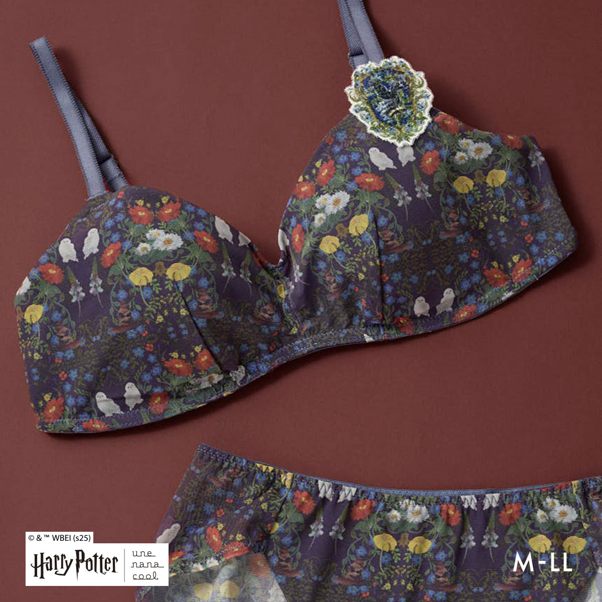 ウンナナクール Harry Potter × une nana cool 364 レース 特別な日以外の364日つけたくなるブラ ノンワイヤーブラ 364ブラ ハリー・ポッター(BU-ブルー-S)
