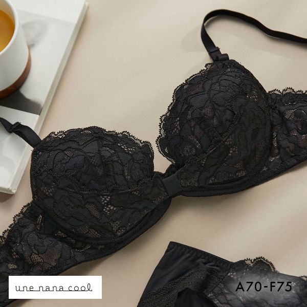 ウンナナクール リボンブラ レース 胸もとフィットながもち 動いても、キレイはつづく 3/4カップブラジャー une nana cool