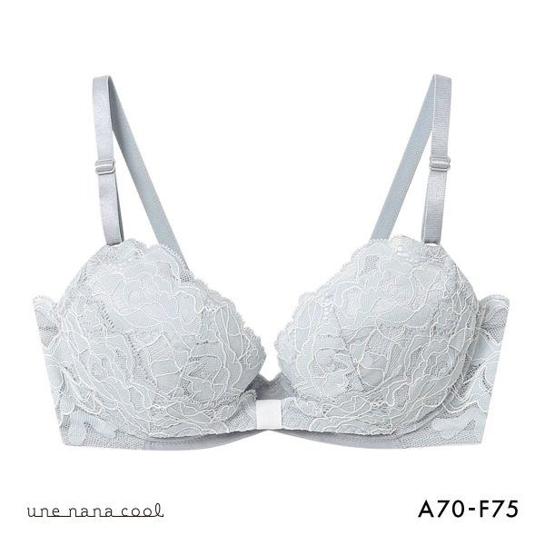 ウンナナクール リボンブラ レース 胸もとフィットながもち 動いても、キレイはつづく 3/4カップブラジャー une nana cool