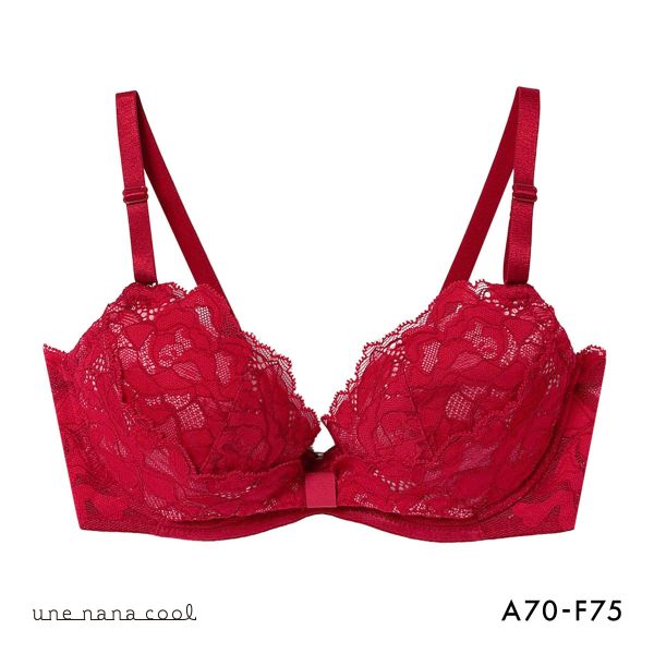ウンナナクール リボンブラ レース 胸もとフィットながもち 動いても、キレイはつづく 3/4カップブラジャー une nana cool