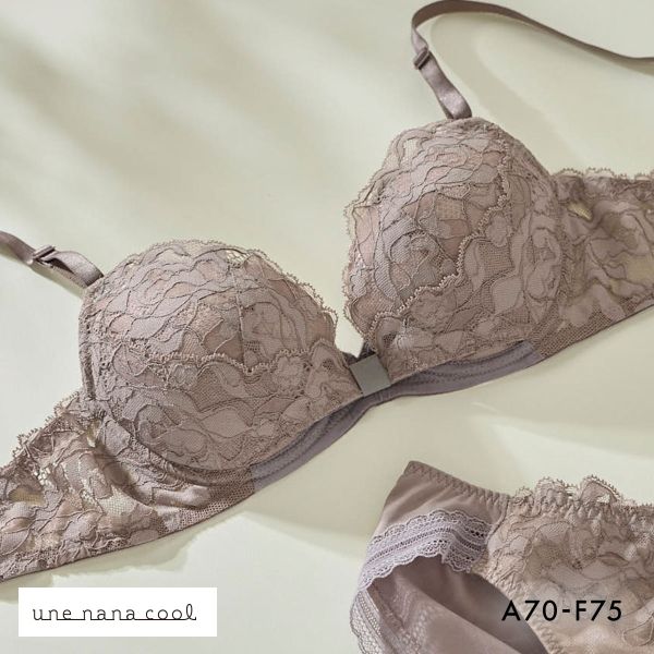 ウンナナクール リボンブラ レース 胸もとフィットながもち 動いても、キレイはつづく 3/4カップブラジャー une nana cool