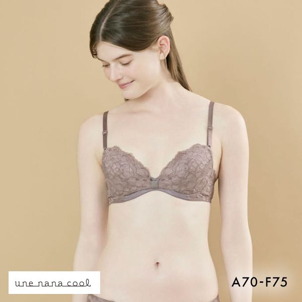 ウンナナクール リボンブラ レース 胸もとフィットながもち 動いても、キレイはつづく 3/4カップブラジャー une nana cool