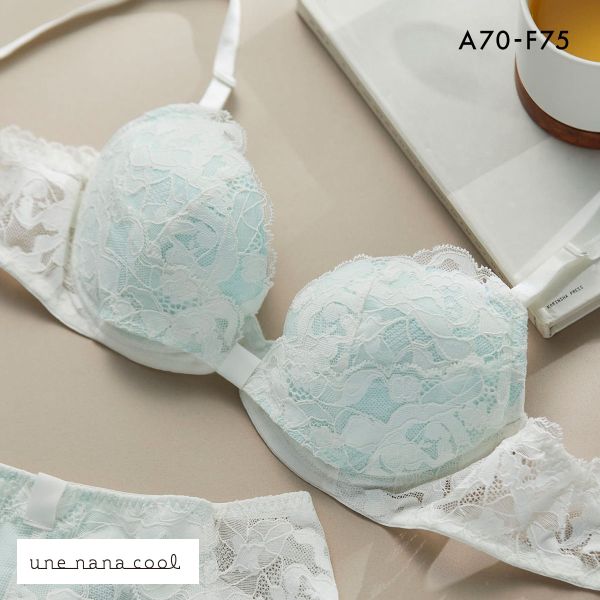ウンナナクール リボンブラ レース 胸もとフィットながもち 動いても、キレイはつづく 3/4カップブラジャー  単品