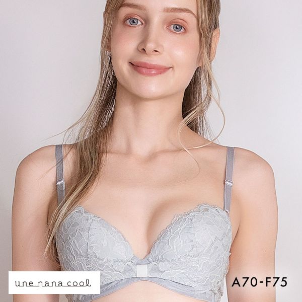 ウンナナクール リボンブラ レース 胸もとフィットながもち 動いても、キレイはつづく 3/4カップブラジャー une nana cool