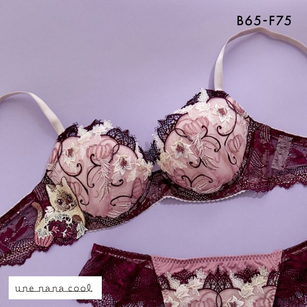 ウンナナクール une nana cool 魔女の猫ブラ 3/4カップブラジャー 単品 ねこと魔女の世界を表現