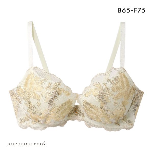 ウンナナクール 箔プリントレースがキラキラ 3/4カップブラジャー une nana cool