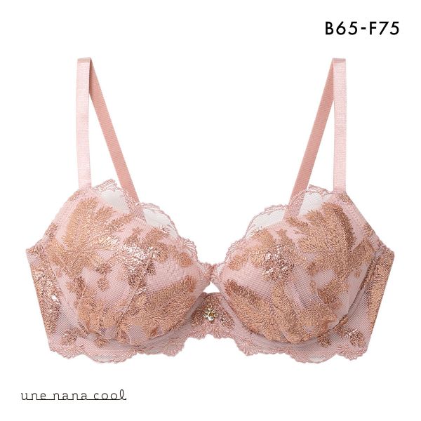 ウンナナクール 箔プリントレースがキラキラ 3/4カップブラジャー une nana cool