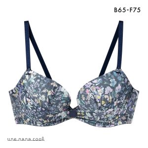 ウンナナクール MADE WITH LIBERTY FABRIC リボンブラ レース 胸もとフィットながもち 動いても、キレイはつづく 3/4カップブラジャー une nana cool