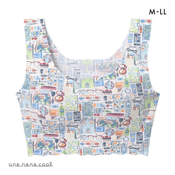 ウンナナクール MADE WITH LIBERTY FABRIC 綿混 フラット仕上げノンワイヤーブラジャー ブラジャー une nana cool