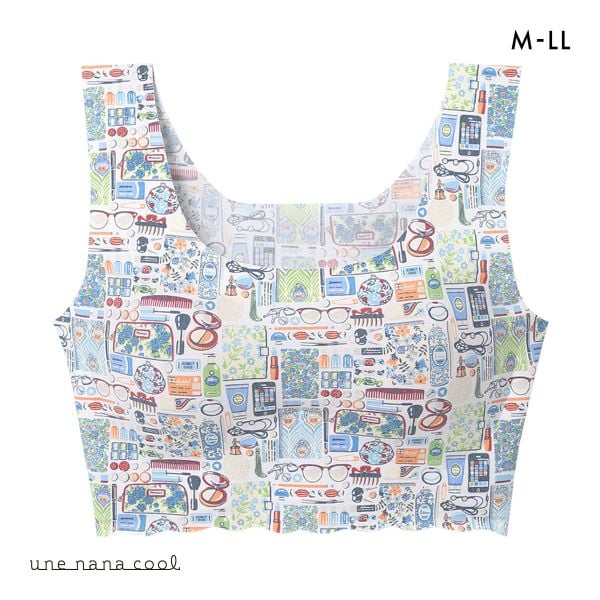 ウンナナクール MADE WITH LIBERTY FABRIC 綿混 フラット仕上げノンワイヤーブラジャー ブラジャー une nana cool
