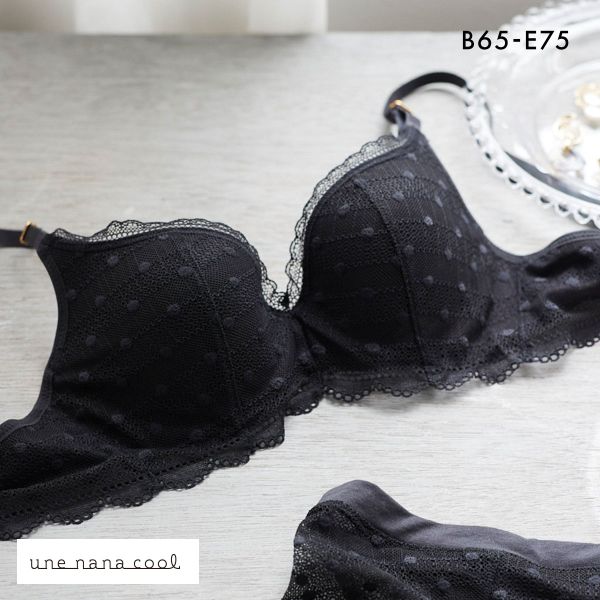 ウンナナクール une nana cool ポルカドットモールド 3/4カップブラジャー 単品