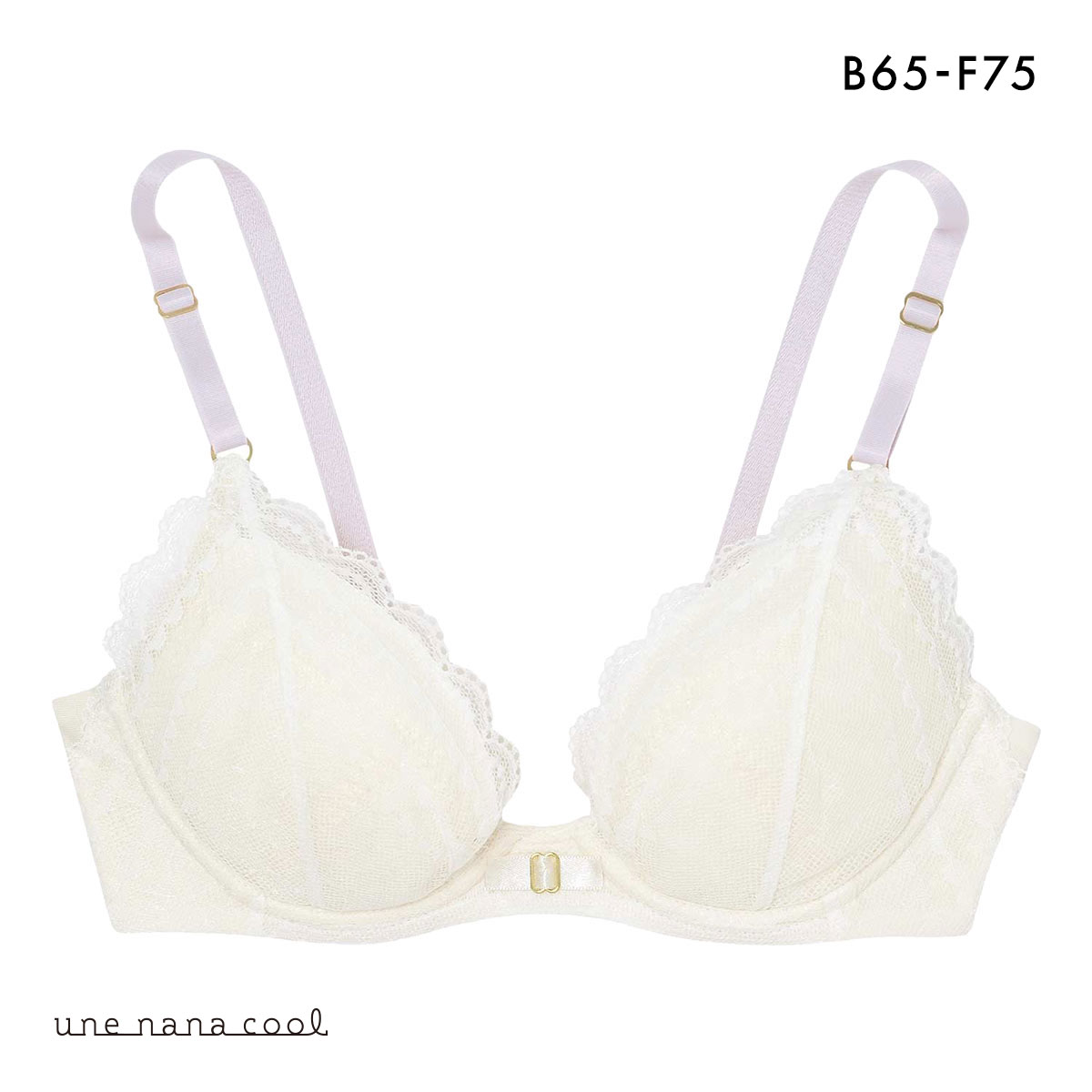 ウンナナクール une nana cool ビタードットコットン 3/4カップブラジャー 単品(CR-クリーム-B65)